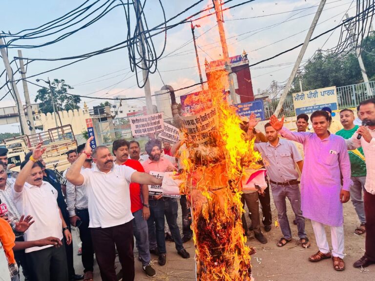 पेट्रोल,डीजल पर टैक्स बढ़ाने को लेकर भाजपा ने जालंधर में 17 जगहों पर किया पुतला फूंक प्रदर्शन, पढ़े